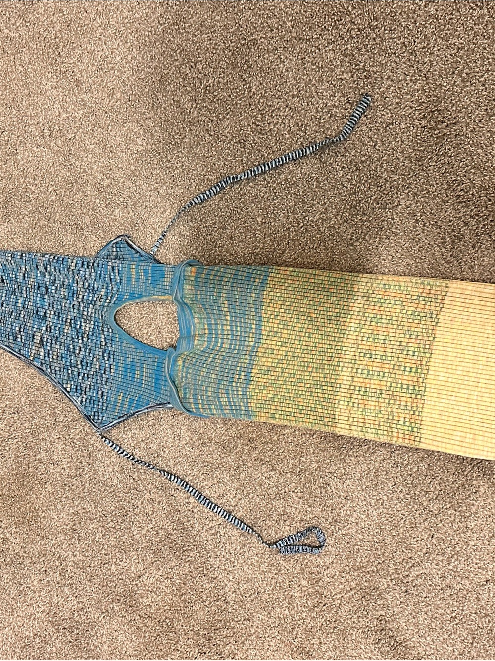 STAUD Blue and Yellow Knit Maxi Dress